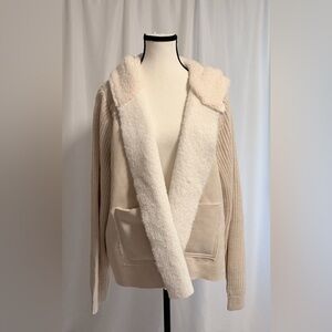 Women's Cream Hooded Sweater 2X